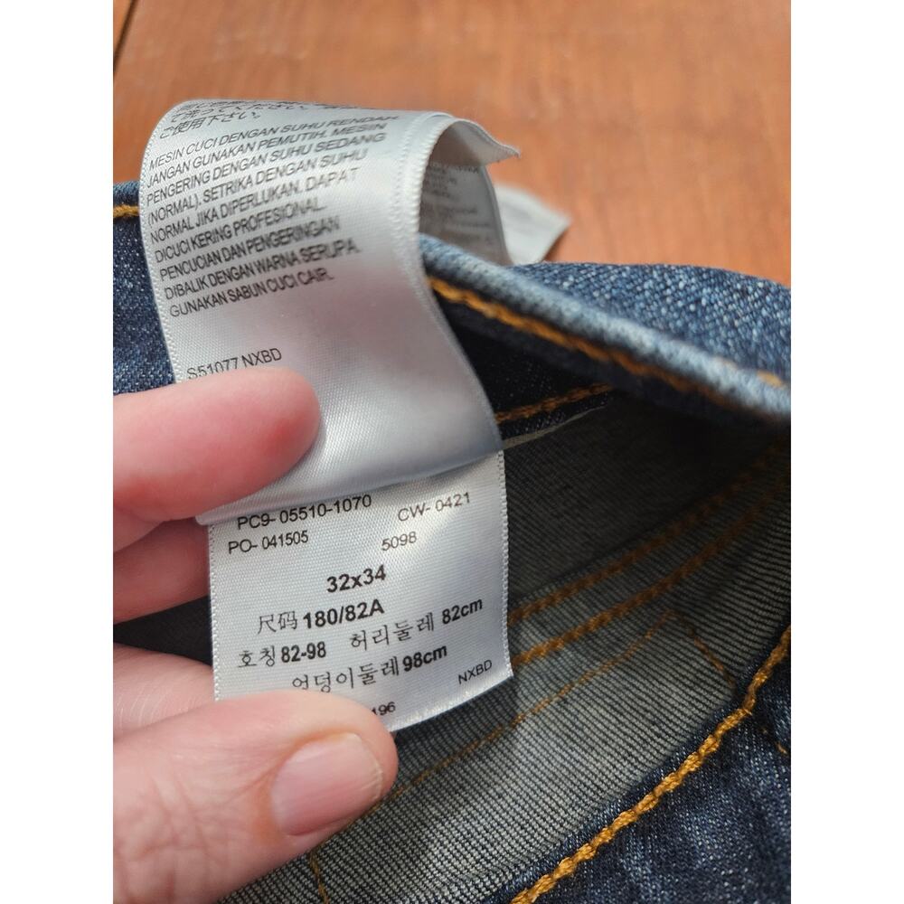 Levi's 510 Skinny Jeans Men's 32x34 Dark Wash Faded Distressed Denim - Picture 7 of 9